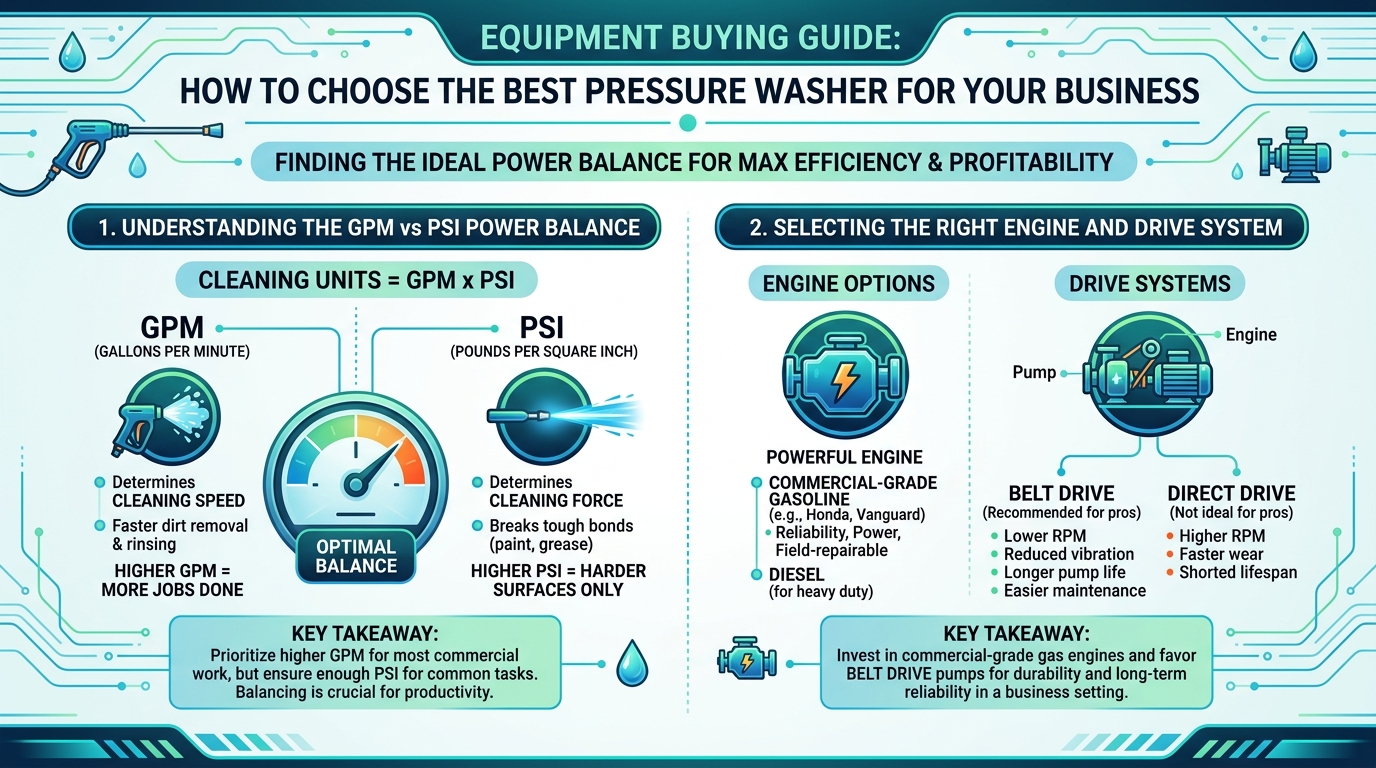 How to best pressure washer for starting a business: equipment buying guide? — pressure washing guide illustration