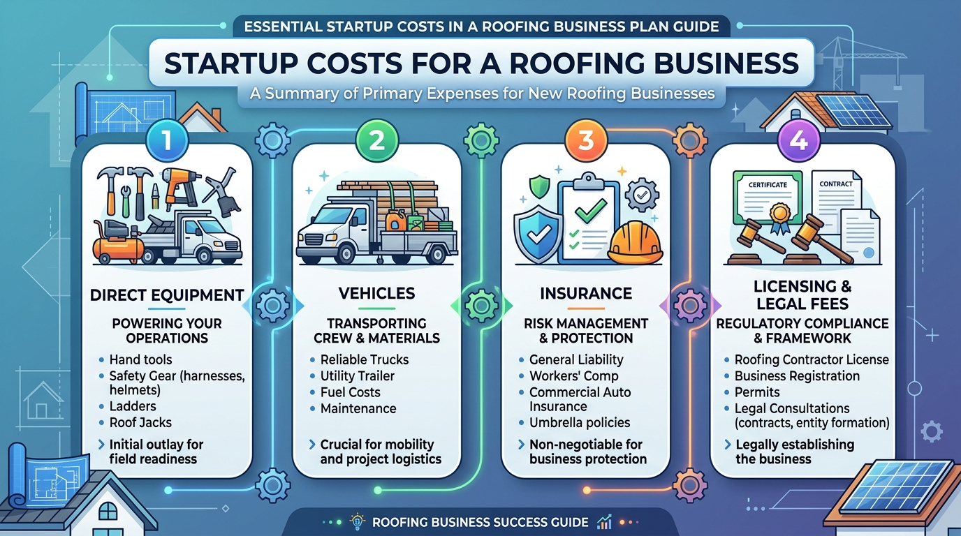 What are the startup costs in a roofing business plan guide? — roofing guide illustration