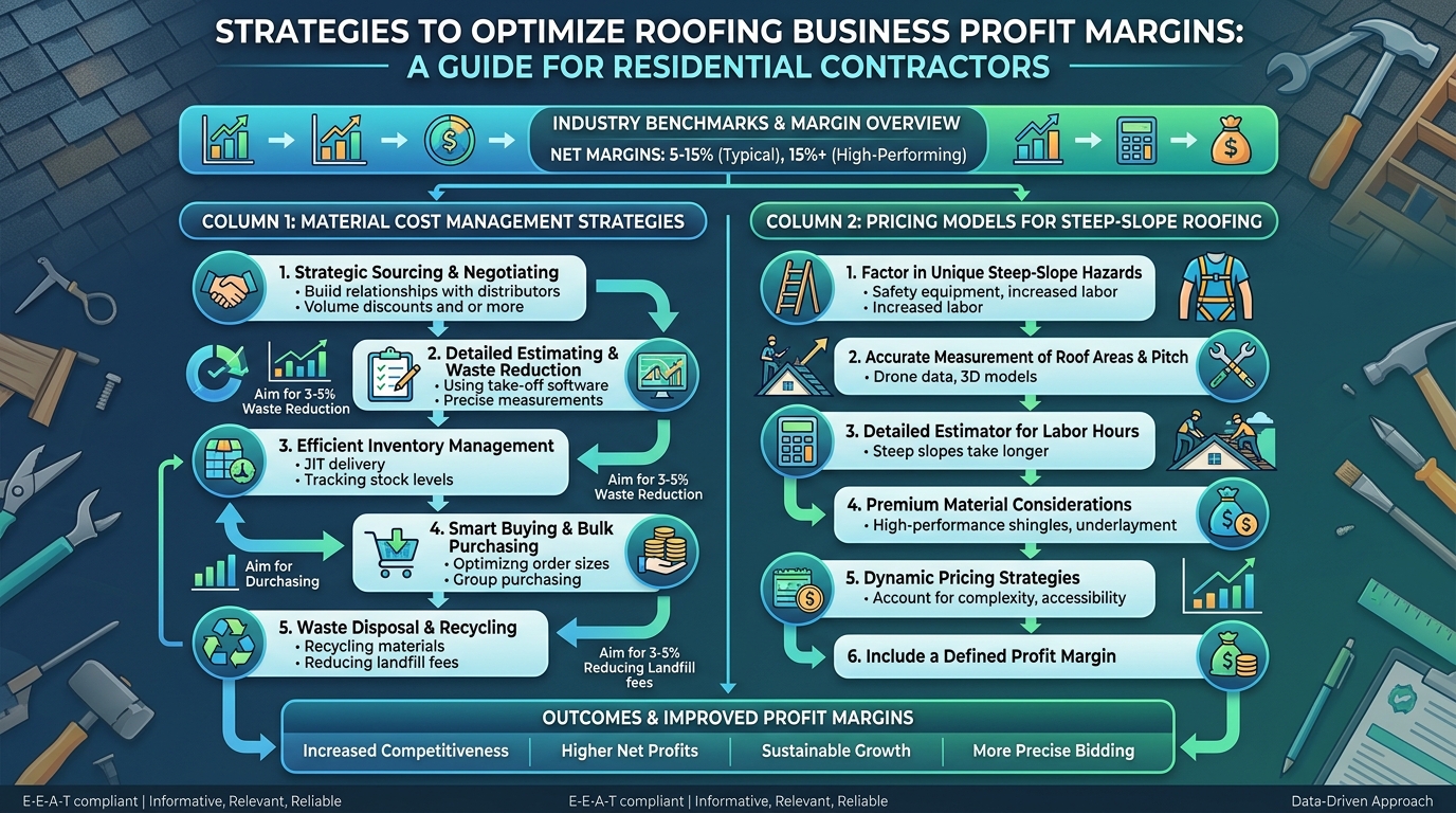 How to roofing business profit margins: industry benchmarks and how to improve for residential contractors? — roofing guide illustration
