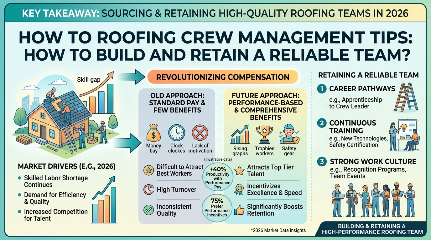 How to roofing crew management tips: how to build and retain a reliable team? — roofing guide illustration