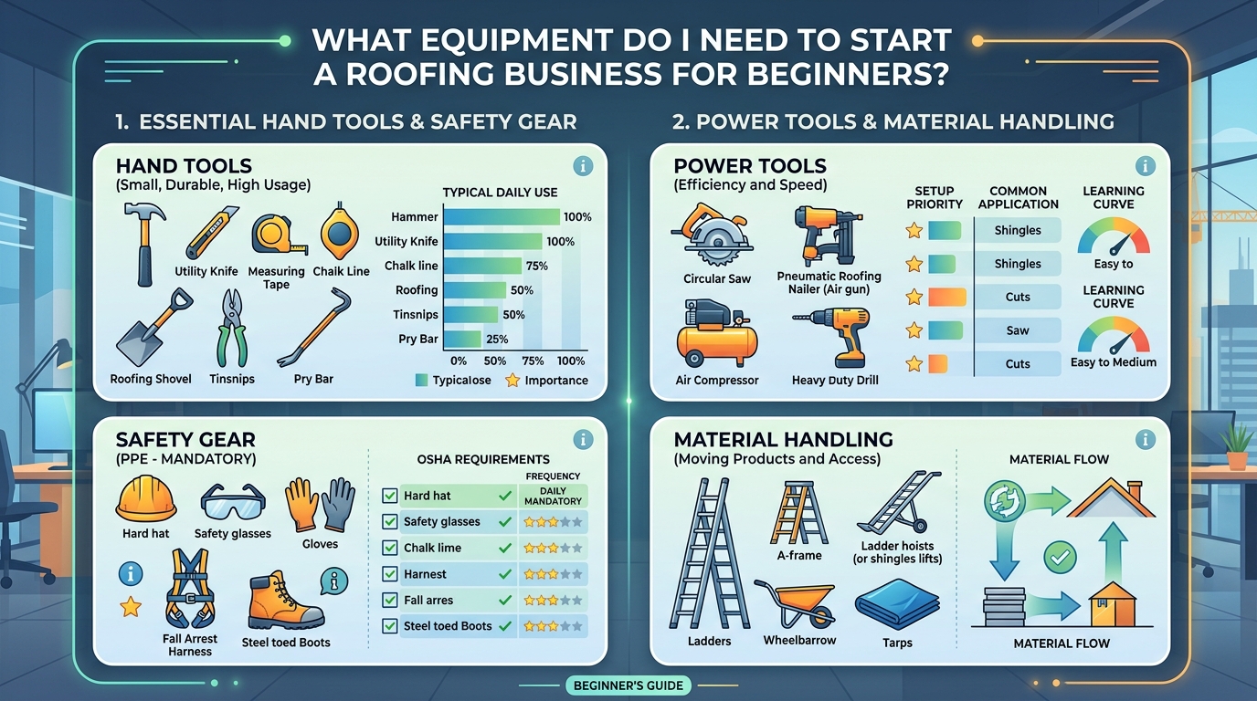 What Equipment Do I Need to Start a Roofing Business for Beginners? — roofing guide illustration